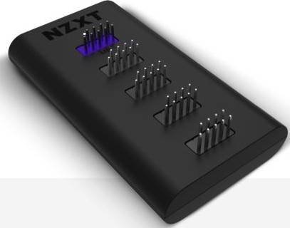 NZXT Internal USB Hub Gen 3 Additional 4 USB 2.0 Devices Magnets, 3M Dual Lock 5V DC internal Connector Black - AC-IUSBH-M3