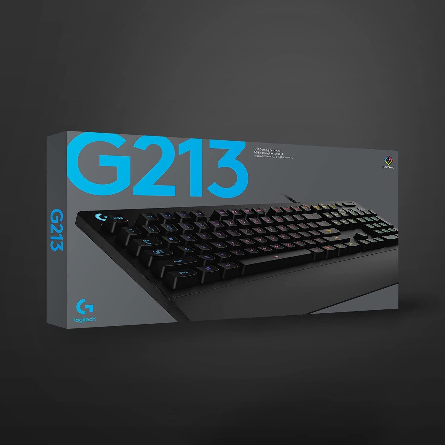  Logitech G G213 Prodigy Gaming Keyboard, RGB Lightsync Backlit Keys, Spill-Resistant, Customizable Keys, Dedicated Multi-Media Keys, Qwerty Us International