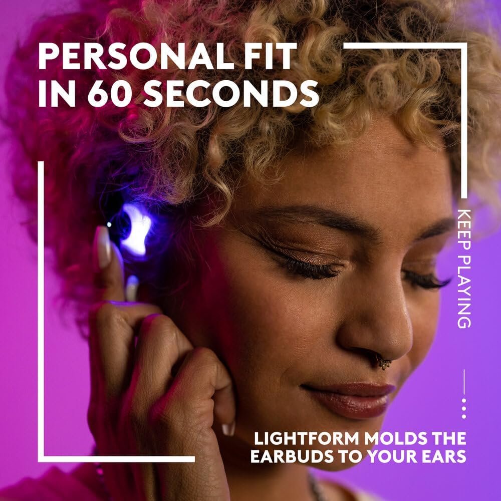  Logitech G FITS True Wireless Gaming Earbuds, Custom Moulded Fit, LIGHTSPEED + Bluetooth, Four Beamforming Microphones, PC, Mac, PS5, PS4, Mobile, Nintendo.