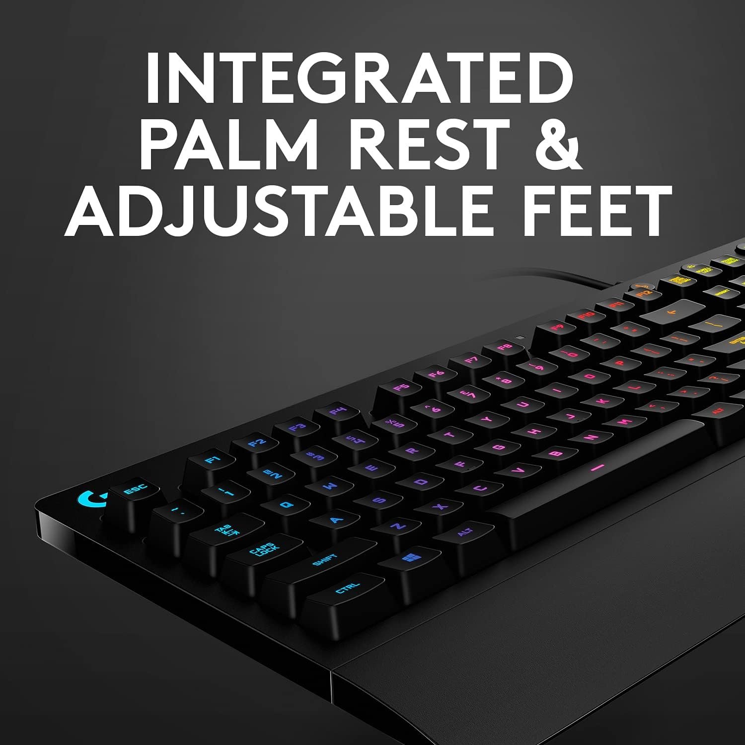  Logitech G G213 Prodigy Gaming Keyboard, RGB Lightsync Backlit Keys, Spill-Resistant, Customizable Keys, Dedicated Multi-Media Keys, Qwerty Us International