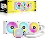 CORSAIR iCUE LINK H150i RGB AIO Liquid CPU Cooler, 360mm Radiator with 120mm QX120 RGB Fans Up to 2400 RPM Speed, 63.1 CFM Airflow, Intel 1700 & AMD AM5 Sockets, White | CW-9061006-WW