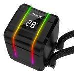 ALSEYE M240 Plus CPU Liquid Cooler, Temperature Displayed ARGB AIO CPU Water Cooler with 240mm Radiator & Dual 120mm ARGB PWM Fans, Support Intel AMD, LGA1700 Compatible