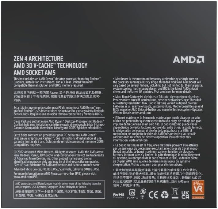  AMD Ryzen 9 7950X3D Desktop Processor, With Radeon Graphics, AM5 Socket, 32 Threads, 16 Cores, 5.7Ghz Max Boost, 4.2Ghz Base, 144MB Cache, 120W TDP, DDR5 Memory Type, 2 Channels | 100-100000908WOF
