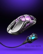  GravaStar Mercury X Pro Wireless Gaming Mouse â€“ 32,000 DPI PAW 3950 Sensor, 8,000Hz Polling Rate, Only 49g, Magnesium Alloy Hollow Frame, RGB Lighting, 5