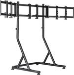 Thermaltake GR500 Racing Simulator Cockpit with Triple Racing Monitor Stand, Up to 120kg Weight Capacity, 32" to 55" Screen Sizes, Triple Support 32" Monitor | GSC-R50-CPASBB-01 / GEA-RMS-TMSBLK-01