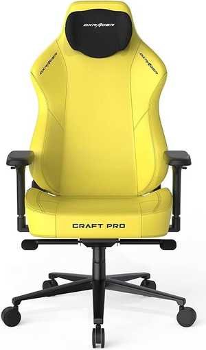 DXRacer Craft Pro Classic Gaming Chair, Alumnum Base, High-Density Memory Foam, Adjustable Memory/Recline, 4D Armrests, Multi-fun Tilt, 2.36" Caster, Class 4 Hydraulics, Yellow | CRA-PR001-Y-H1