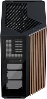  APNX V1 V1-W-BK-v1 ATX Mid Tower Glass Edition Computer Case, Up To 360mm Radiators, x10 Fan Slot, SGCC Body Material, Wood Front Panel, 0.8mm Steel Thickness, Black & Wood | APCM-VI01103.11