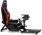 Next Level Racing Flight Simulator Cockpit, Dedicated Flight Cockpit, Compatible with Flight Electronics, Wide Range Adjustments, Keyboard & Mouse Support, Black/Red | NLR-S018