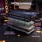  ATTACK SHARK X68 HE Rapid Trigger Mechanical Gaming Keyboard 60% Wired TKL with Adjustable Actuation,Hall Effect Magnetic Switch,8KHz Polling Rate,RGB...