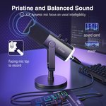  FIFINE XLR/USB Dynamic Microphone for Podcast Recording, PC Computer Gaming Streaming Mic with RGB Light, Mute Button, Headphones Jack, Desktop Stand, Vocal...