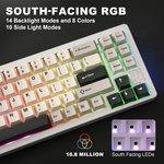  YUNZII AL71 68% Mechanical Keyboard, Full Aluminum CNC, Hot Swappable Gasket, 2.4GHz Wireless BT5.0/USB-C Wired Gaming Keyboard,NKRO Programmable RGB...