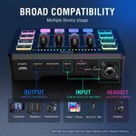  FIFINE Gaming Audio Mixer, Streaming RGB PC Mixer with XLR Microphone Interface, Individual Control, Volume Fader, Mute Button, 48V Phantom Power, for.