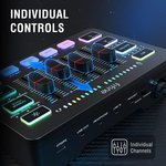  FIFINE Gaming Audio Mixer, Streaming RGB PC Mixer with XLR Microphone Interface, Individual Control, Volume Fader, Mute Button, 48V Phantom Power, for.