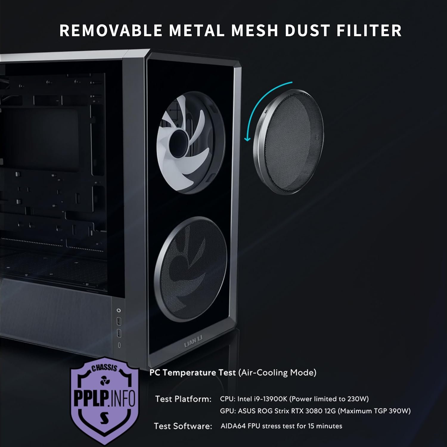 Lian Li LANCOOL 217 INF Infinity Mirror Computer Case, Mid-Tower ATX PC Case w/ 3 Pre-Installed Fans, 2x170mm ARGB Fans, 1x140mm, Front Mirror Glass Panel,.
