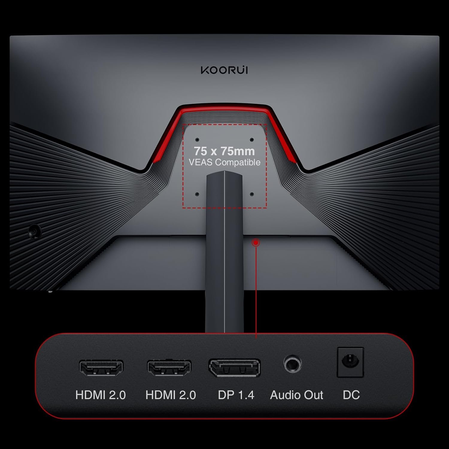  KOORUI 27 Inch Full HD Gaming Monitor 240hz, 1ms, DCI-P3 90% Color Gamut, Adaptive Sync (1920 x 1080, HDMI, DisplayPort) Black