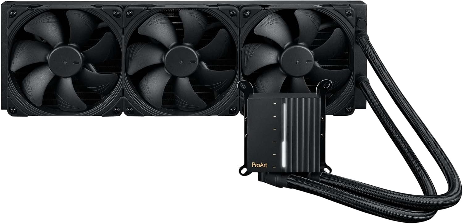 ASUS ProArt LC 420 - AiO Liquid Cooling with Illuminated System Status Meter and Three Noctua NF-A14 industrialPPC-2000 PWM 140mm Radiator Fans