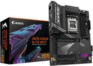 GIGABYTE X870 Aorus Elite Wifi7 AM5 ATX Motherboard, AMD X870 Chipset, 4x DDR5 DIMM Slot, 256GB Max Memory, 4x M.2 Slots, 1x PCIe 5.0 x16, Black | X870-A-ELITE-WIFI7