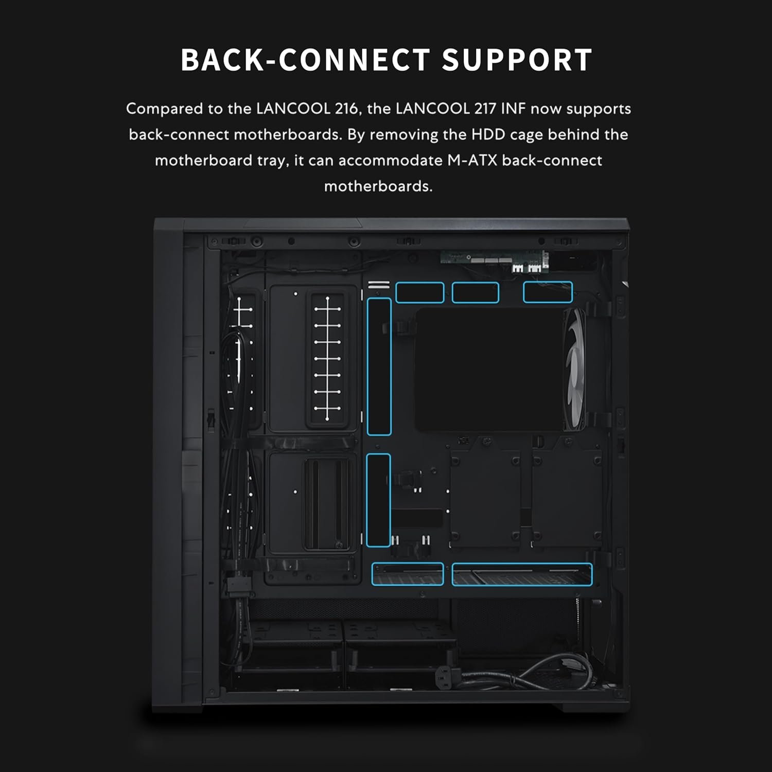 Lian Li LANCOOL 217 INF Infinity Mirror Computer Case, Mid-Tower ATX PC Case w/ 3 Pre-Installed Fans, 2x170mm ARGB Fans, 1x140mm, Front Mirror Glass Panel,.