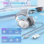  FIFINE Gaming Headset for PC, USB Headset with 7.1 Surround Sound, Detachable Microphone, Control Box, 3.5mm Headphones Jack, Gamer Over-Ear Wired Headset..