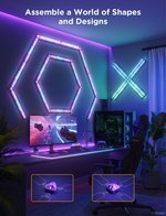 Govee x Evangelion Gaming Wall Light, RGBIC Color Support, 12 Light Sections & 8 Connectors, High-Level DIY Customization, Sci-fi-like Smart Control Features, Wi-Fi + Bluetooth Connectivity | H6063