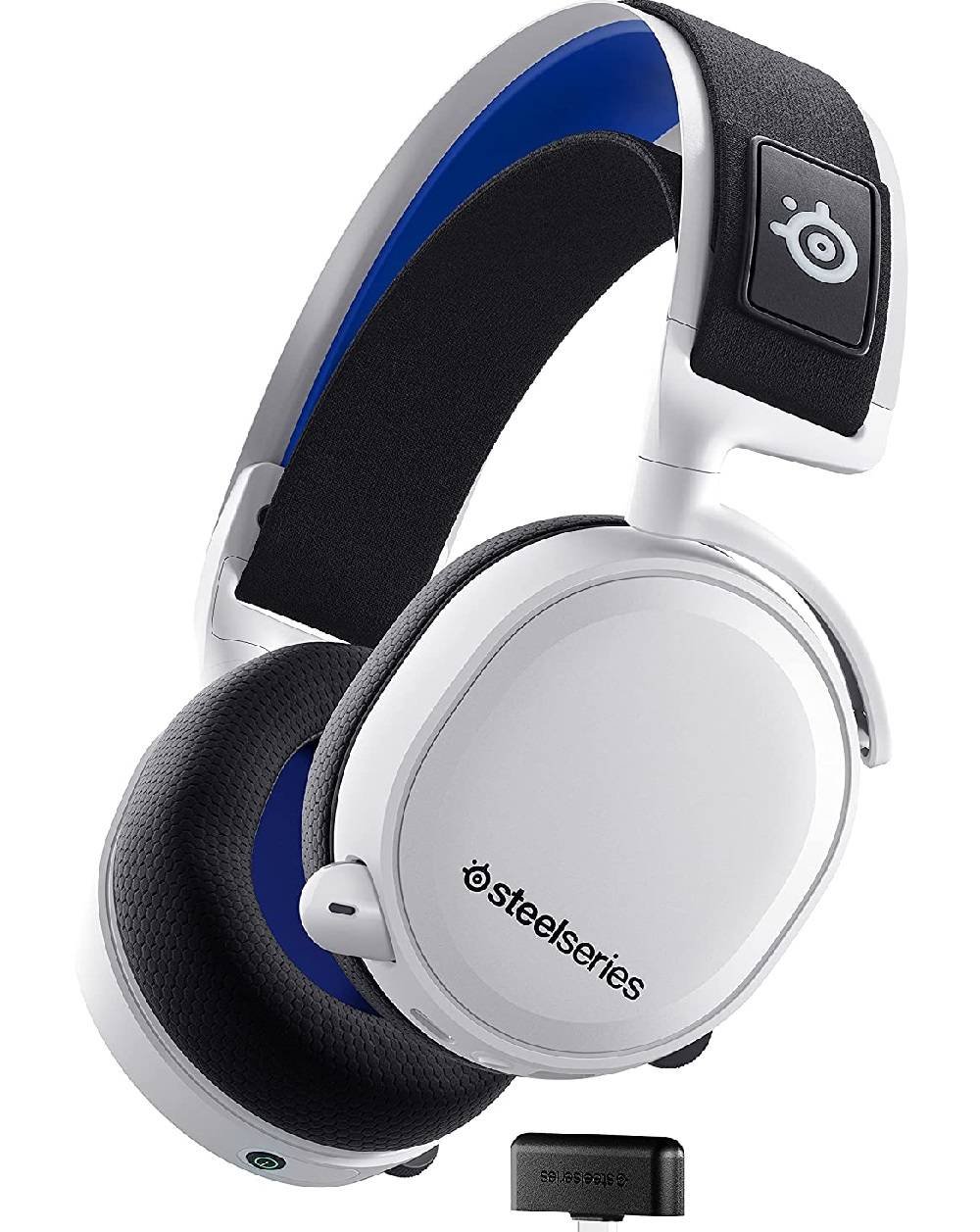 SteelSeries Arctis 7P+ Wireless Gaming Headset, Lossless 2.4 GHz, 30 Hour Battery Life, USB-C Charging, 7.1 Surround, For PC / PS5 / PS4 / Mac / Android, White | 61471