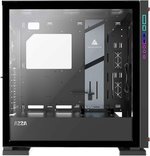Azza Zircon 7000 ATX Full Tower Case, 2x Pre-Installed 120mm Black Fans, Up to 360mm Radiator Support, 10 Expansion Slot, Addressable RGB Light, Tempered Glass Side Window, Black | CSAZ-7000