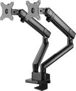 SilverStone ARM25 Dual Monitor Arm w/ Mechanical Spring Design Versatile Adjustability, Monitors Up To 32" Size 9kg Weight, VESA Mounting Interface Standard, 100mm Mounting Hole, Black SST-ARM25