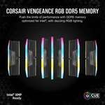 CORSAIR Vengeance RGB 48GB (2x24GB) DDR5 Desktop Memory, 6000MHz Memory Speed (PC5-48000), 36-44-44-96 Latency, Intel XMP 3.0, 1.40V, 288-Pin, Black | CMH48GX5M2E6000C36