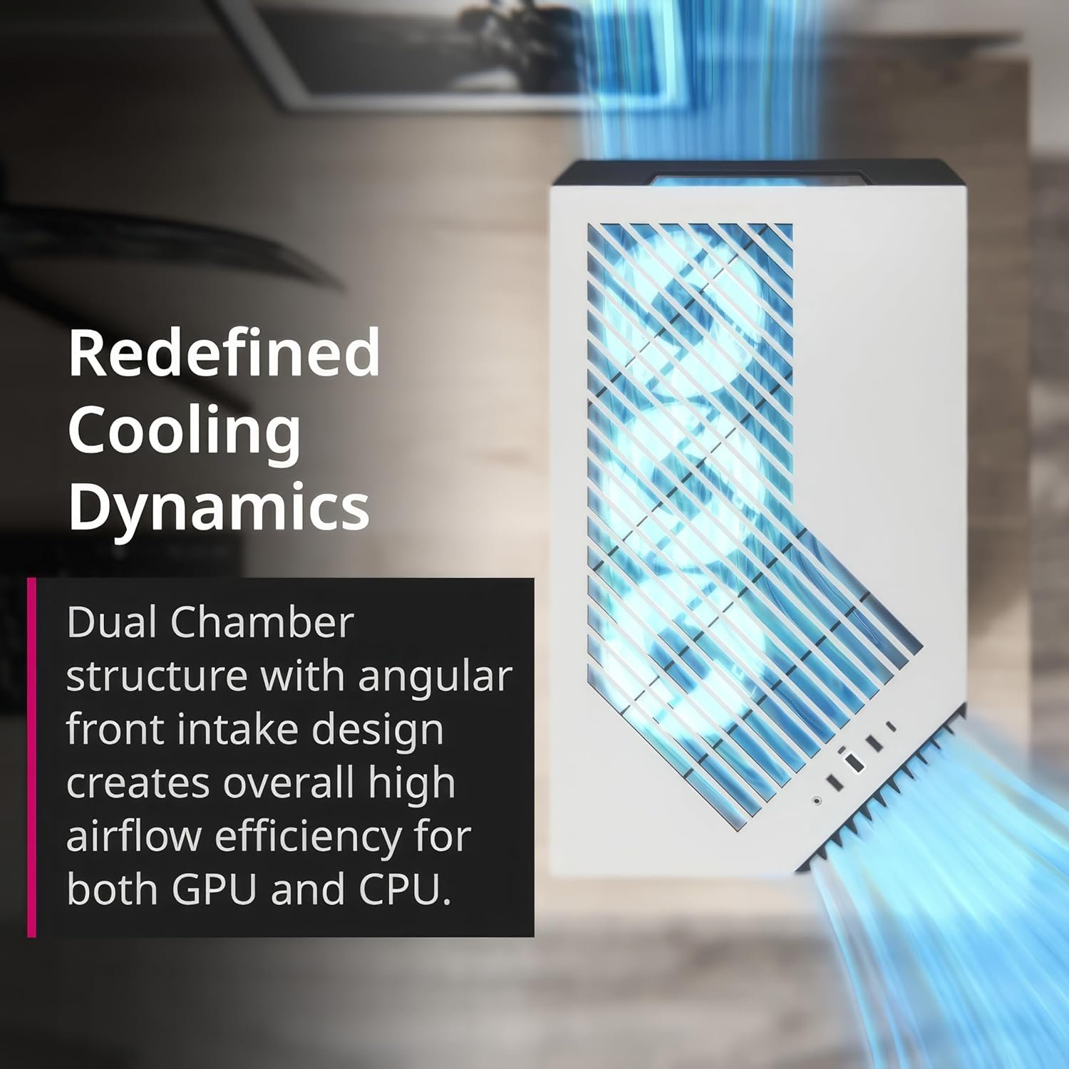  APNX V1 Dual-Chamber ATX Mid-Tower Airflow PC Case, Panoramic Glass Panels, 10 Fan Slots, 360mm Radiator Support, Angular Intake 16cmx2 Fan Bracket, GPU