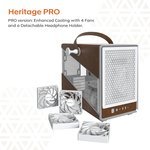 MONTECH Heritage PRO mATX, Compact Leather Gaming Chassis with Signature Handle Design, Supports RTX 50 Series GPUs, ATX PSU, and 360mm AIO, 4 Pre-Installed...