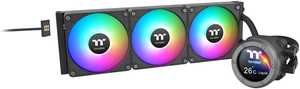 Thermaltake TH360 V2 Ultra EX ARGB Sync All-In-One Liquid Cooler, 2.1" TFT-LCD Display, 360mm Radiator Size, 2000 RPM Fan Speed, 68 CFM Fan Airflow, Copper Water Block, Black | CL-W415-PL12SW-A