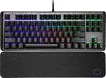  Cooler Master CK530 V2 Tenkeyless Gaming Mechanical Keyboard Brown Switch with RGB Backlighting, On-The-Fly Controls, and Aluminum Top Plate | CK-530-GKTM1