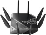 Asus ROG Rapture GT-AXE11000 Tri-Band Wi-Fi 6E Gaming Router, 11Gbps Speed, 6GHz Band, 2.5G WAN/LAN Port, Quad-Core Processor, Gray | 90IG06E0-MA1R1T