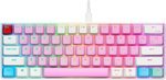 GamerTek GK60 Mini Pro Mechanical Gaming Keyboard, 61 Keys ANSI, English + Arabic Dual Layout, NKRO Full Anti Ghosting, RGB With 18 Effects, Detachable Cable, Cotton Candy Pink | GK60 Mini Pro