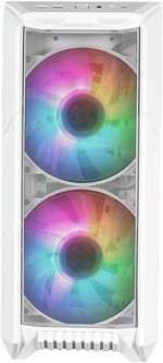 Cooler Master HAF 500 Mid Tower Case, 2x 120mm & 2x 200mm Pre-Installed Fan, Up to 360mm Radiator & 8x Fan Support, Tempered Glass Side Panel, Mesh Front Panel, White | H500-WGNN-S00