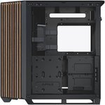  APNX V1 V1-W-BK-v1 ATX Mid Tower Glass Edition Computer Case, Up To 360mm Radiators, x10 Fan Slot, SGCC Body Material, Wood Front Panel, 0.8mm Steel Thickness, Black & Wood | APCM-VI01103.11