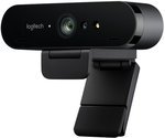 Logitech Brio 4k Stream Edition Webcam, Ultra HD 4K/30fps, 1080p/60fps Streaming, USB 3.0 Cable and USB 2.0, Autofocus, Built-In Stereo Microphone, 65Â°/78Â°/90Â°, Webcam - Black I 960-001194