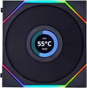 Lian Li Uni Fan TL 120 Case Fan, 1.6â€ LCD, 120mm Fan Size, 1900 RPM Fan Speed, 62 CFM Airflow, PA66 / PBT Materials, Fluid Dynamic Bearing, Single Pack, Black | G99.12TLLCD1B.00