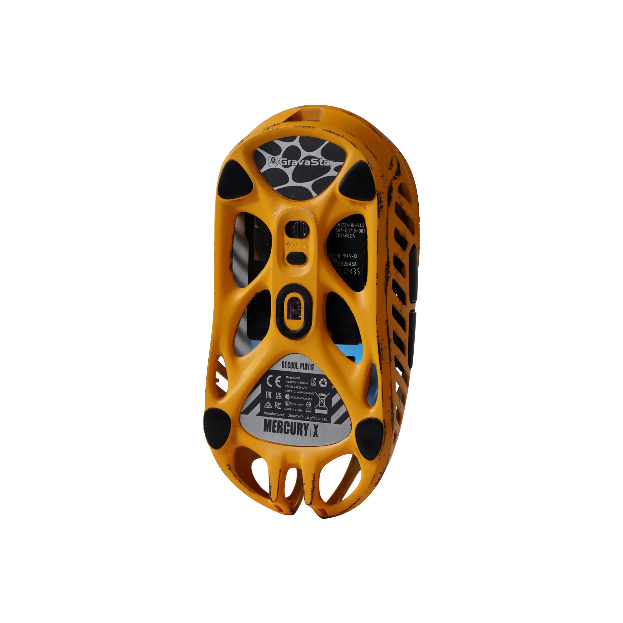 GravaStar Mercury X - Wireless Gaming Mouse, Special Edition - Battle-Worn Yellow