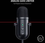 Razer Seiren V2 Pro Professional-Grade USB Microphone for Streamers, 30mm Dynamic Microphone, High Pass Filter Analog Gain Limiter, 24 Bit Capsules, Black | RZ19-04040100-R3M1