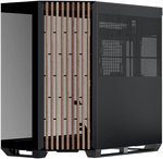  APNX V1 V1-W-BK-v1 ATX Mid Tower Glass Edition Computer Case, Up To 360mm Radiators, x10 Fan Slot, SGCC Body Material, Wood Front Panel, 0.8mm Steel Thickness, Black & Wood | APCM-VI01103.11