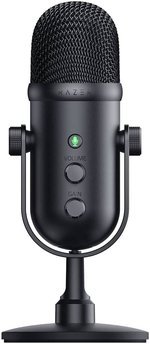Razer Seiren V2 Pro Professional-Grade USB Microphone for Streamers, 30mm Dynamic Microphone, High Pass Filter Analog Gain Limiter, 24 Bit Capsules, Black | RZ19-04040100-R3M1