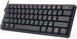 Redragon Elise Pro K615P-KBS Mechanical Keyboard, Blue Key SwitcheT BT5/2.4GHz Dongle/USB-C Cable, English Layout, 1600mAh Battery, Black | K615P-KBS