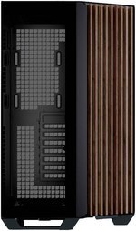  APNX V1 V1-W-BK-v1 ATX Mid Tower Glass Edition Computer Case, Up To 360mm Radiators, x10 Fan Slot, SGCC Body Material, Wood Front Panel, 0.8mm Steel Thickness, Black & Wood | APCM-VI01103.11