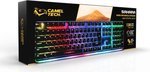 Camel Tech Sahara RGB Wired Keyboard, Surrounding RGB Lights, Fully Customizable Software, Arabic/English Layout, Red Gaetron Switch, Arm Rest , Black | 7340446630038