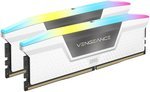 Corsair VENGEANCE RGB 32GB (2 x 16GB) DDR5 Desktop Memory Kit, 6000MHz Speed, CAS 40 Latency, 1.35 Voltage, XMP 3.0 / Intel 600 / 700 Series Compatibility, White | CMH32GX5M2B6000C40W