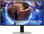 SAMSUNG Odyssey OLED G6 G60SD Gaming Monitor, 27" QHD OLED Display, 360Hz Refresh Rate, 0.03ms (GtG) Response Time, AMD FreeSync Premium Pro Technology, Silver | LS27DG602SMXUE