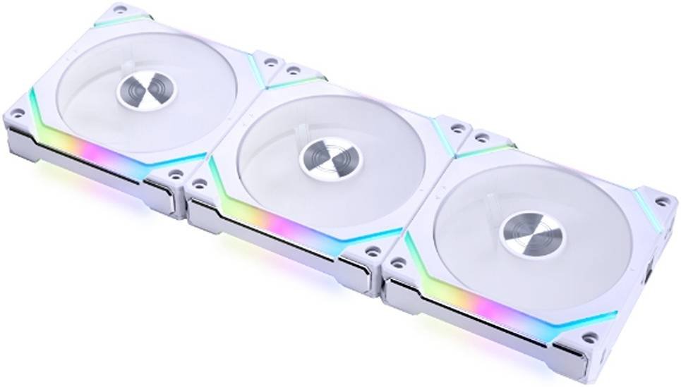 Lian-Li UNI FAN SL V2 Revolutionized Daisy-Chain ARGB Fan, Modular 120mm Fans, Up to 2000 RPM Fan Speed, 64.5 CFM Airflow, Sophisticate Lighting Effects, 3 Pack, White | G99.12SLV23W.00