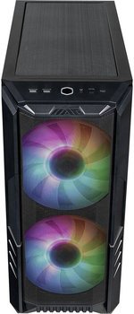 Cooler Master HAF 500 Mid Tower Case, 2x 120mm & 2x 200mm Pre-Installed Fan, Up to 360mm Radiator & 8x Fan Support, Tempered Glass Side Panel, Mesh Front Panel, Black | H500-KGNN-S00