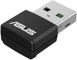 ASUS USB-AX55 Nano AX1800 Dual Band WiFi 6 USB Adapter, 1.8 Gbps Data Transfer Rate, 5GHz Frequency Band, OFDMA / MU-MIMO Ultra-high Efficiency, WPA3 Security, Black | 90IG06X0-MO0B00